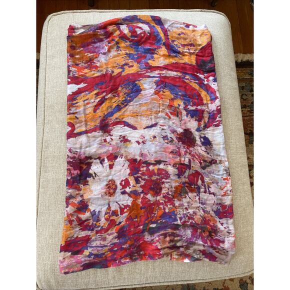 SAACHI Accessories - Saachi Infinity Scarf One Size Colorful Floral Art To Wear Bohemian 100% Modal